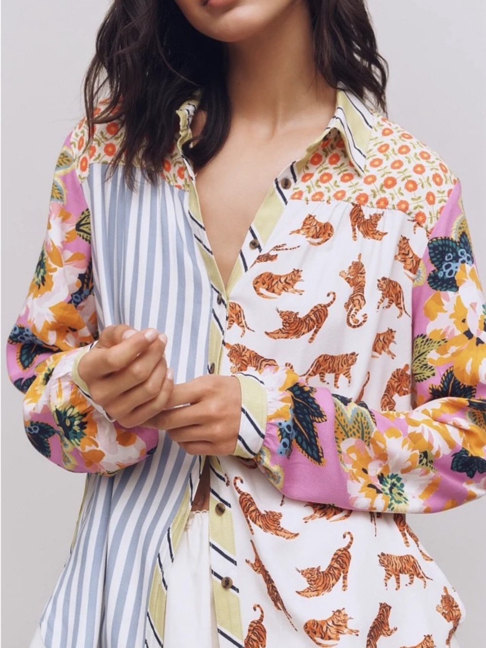 Anthropologie The Paz Button down Shirt by Maeve Size Small